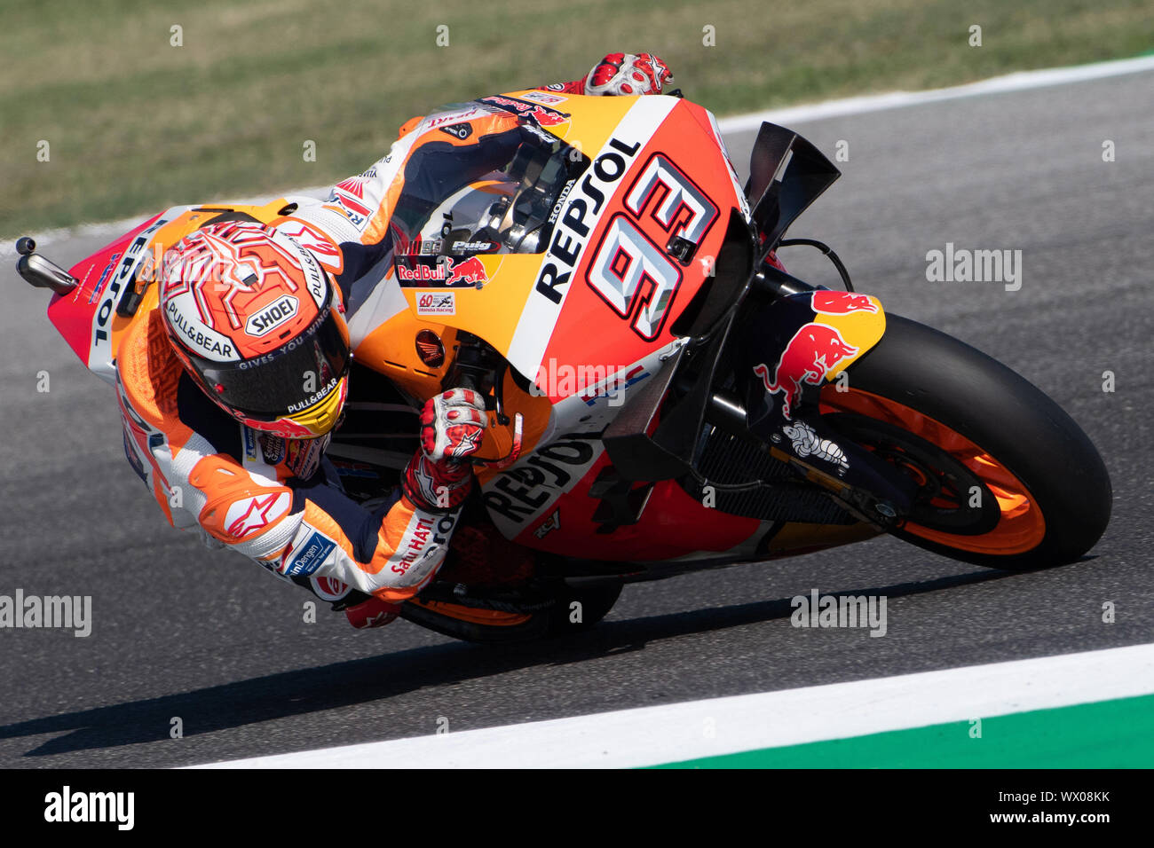 MARC MARQUEZ, SPANISH RIDER AND MOTOGP WORLD CHAMPION WITH NUMBER 93 FOR REPSOL HONDA TEAM  during Friday Free Practice (fp1-fp2) Of The Motogp Of San Stock Photo