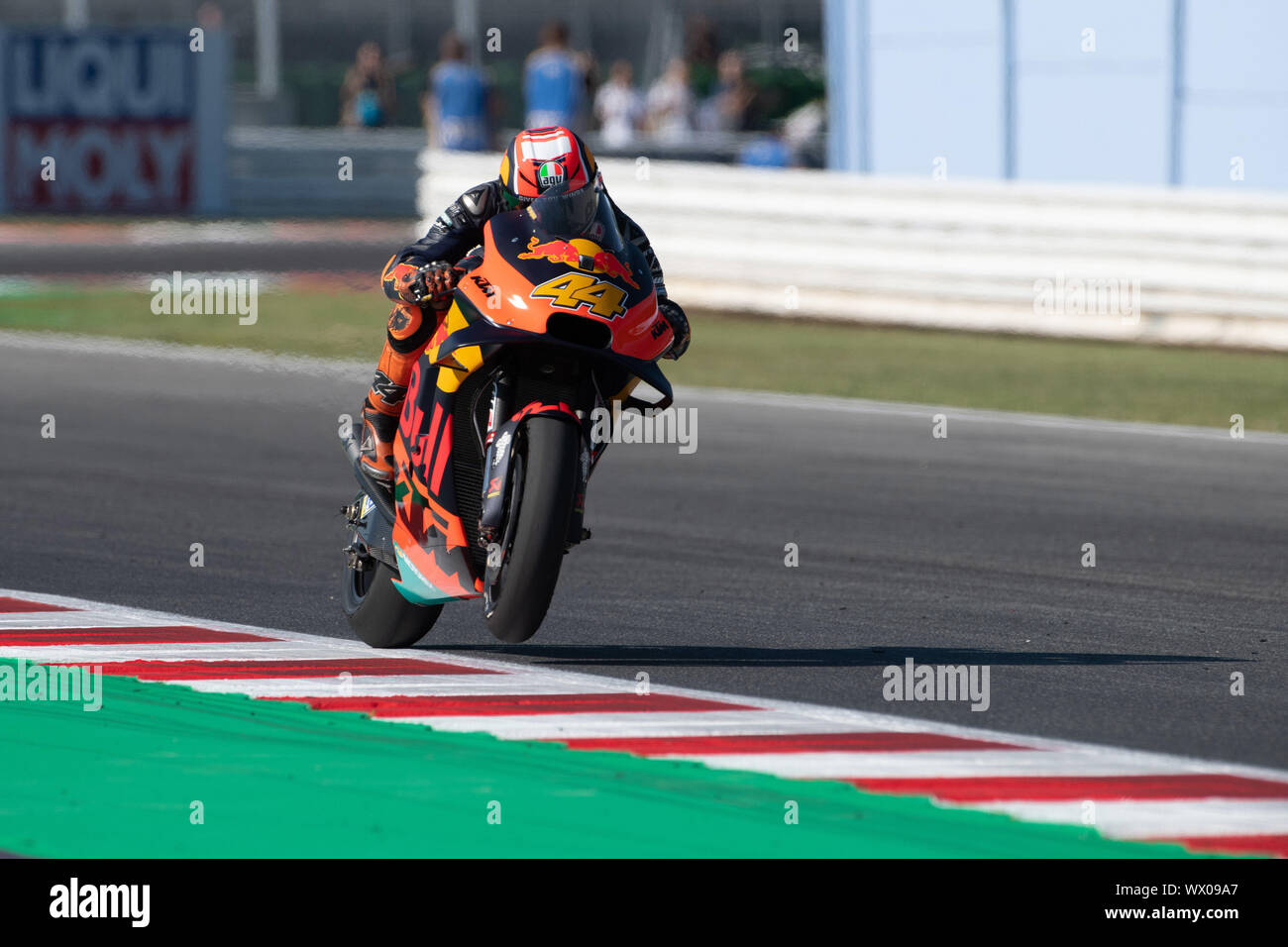 POL ESPARGARO, SPANISH RIDER NUMBER 44 FOR KTM REDBULL RACING FACTORY IN MOTOGP  during Friday Free Practice (fp1-fp2) Of The Motogp Of San Marino And Stock Photo