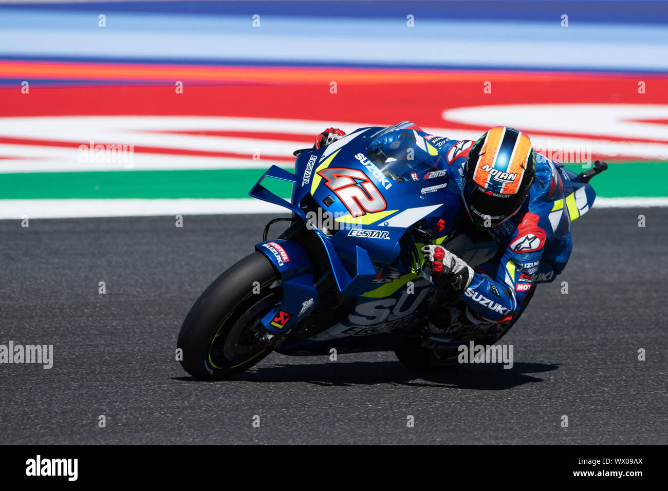 ALEX RINS, SPANISH RIDER NUMBER 42 FOR SUZUKI TEAM IN MOTOGP during Friday  Free Practice (fp1-fp2) Of The Motogp Of San Marino And Riviera Of Rimini  Stock Photo - Alamy