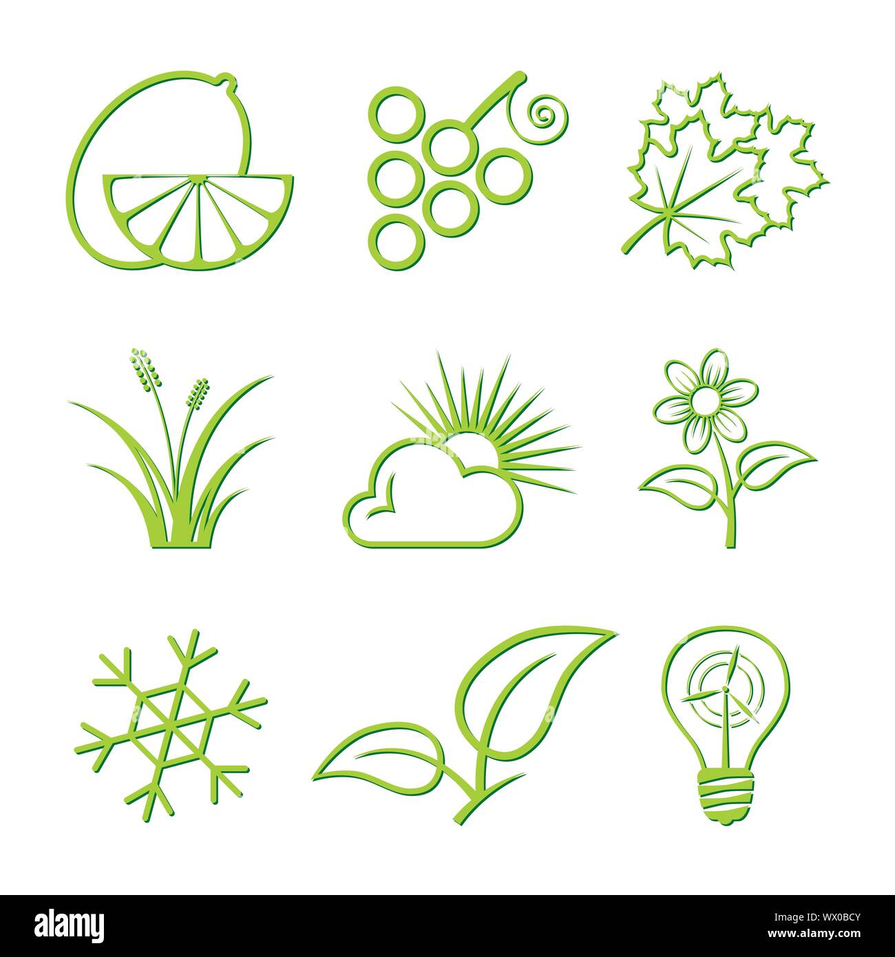 Nature Icon Set Stock Vector