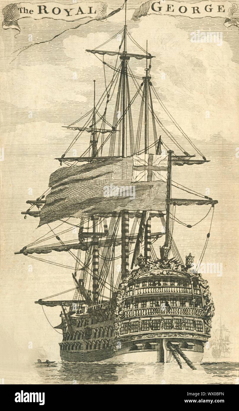 'The Royal George', 1756. The English warship 'HMS Royal George', built ...