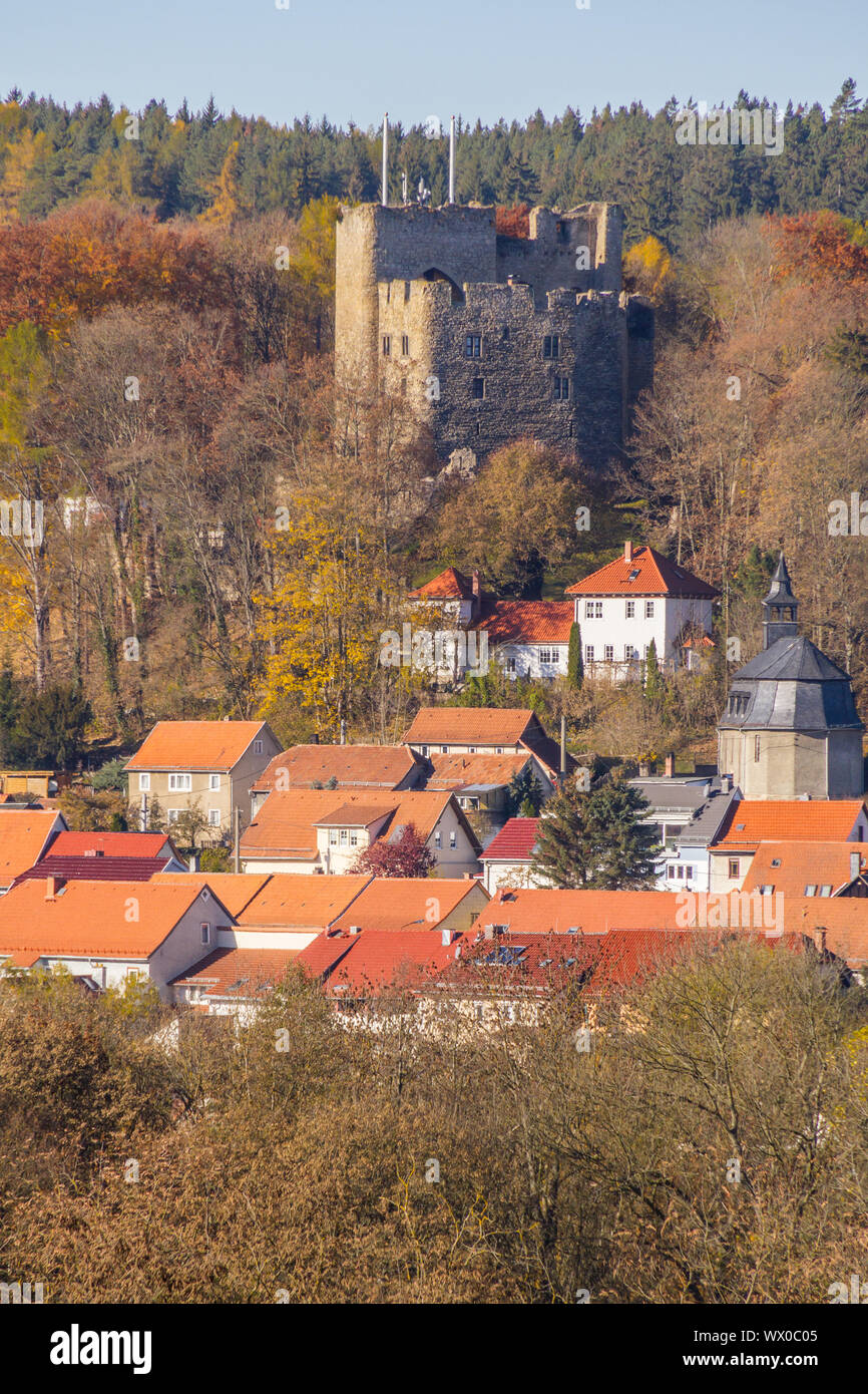 Plaue in the Thuringian Forest View of the Ehrenburg Castle Stock Photo