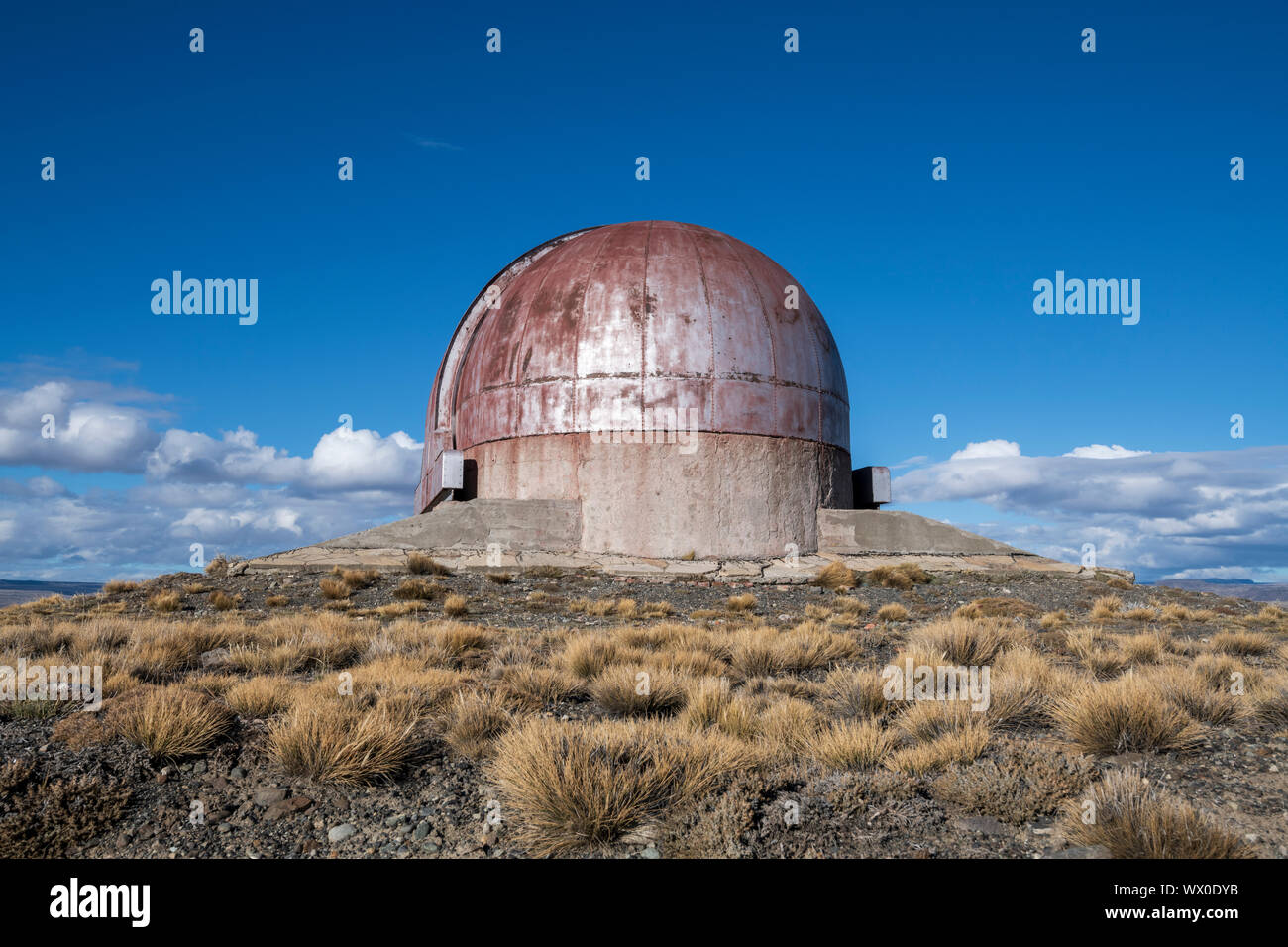 Old abandoned Observatory in a remote landscape, Patagonia, Argentina, South America Stock Photo