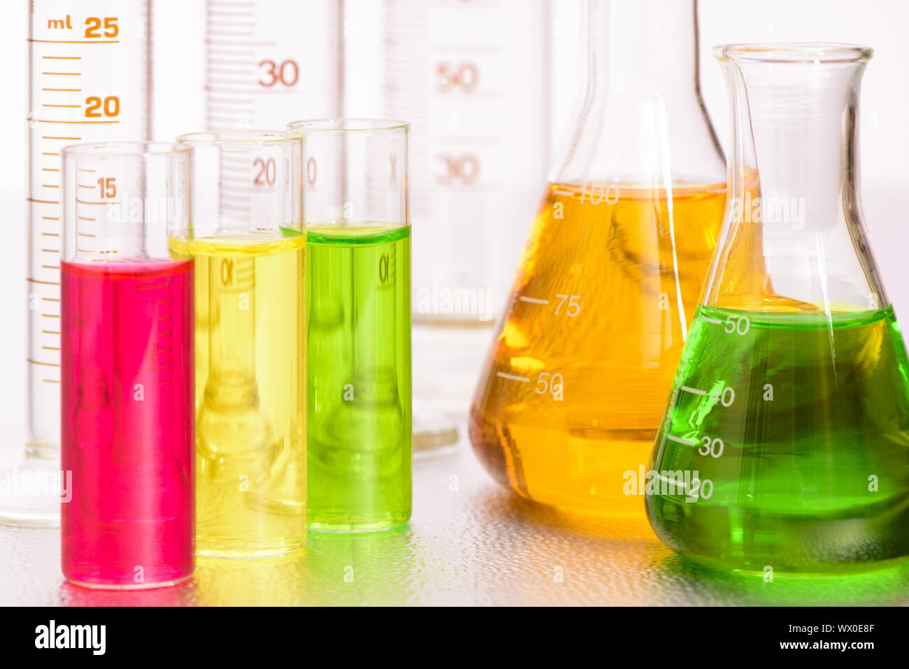 Laboratory experiment with chemistry and biology Stock Photo
