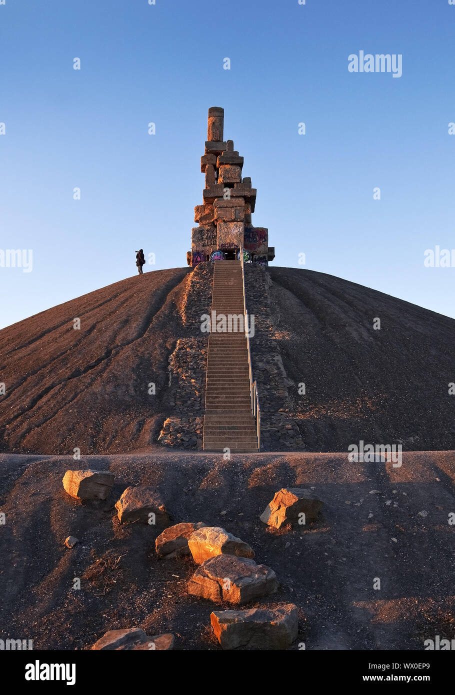 stockpile Rheinelbe with Himmelstreppe, sky stairs, Gelsenkirchen, Ruhr Area, Germany, Europe Stock Photo
