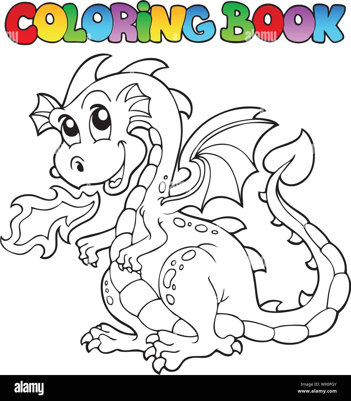 Coloring book dragon theme image 2 Stock Vector Image & Art - Alamy