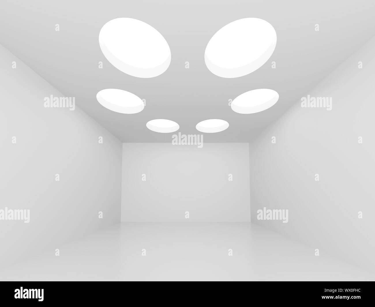 3d Illustration of White Abstract Interior Background Stock Photo - Alamy