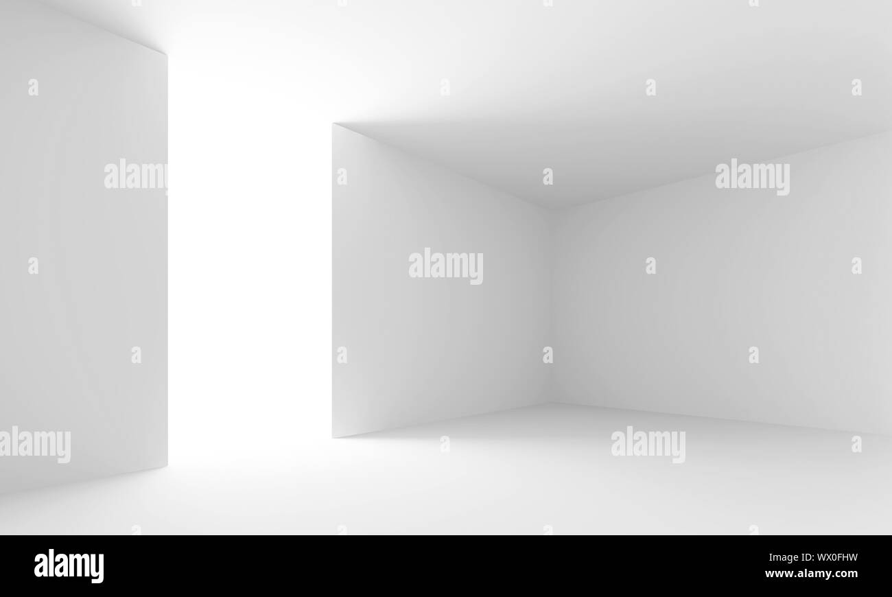 3d illustration of White Abstract Interior Background Stock Photo - Alamy