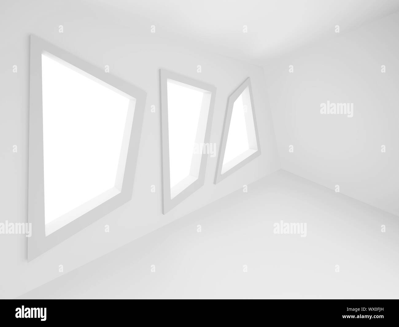 3d Illustration of White Abstract Interior Background Stock Photo - Alamy