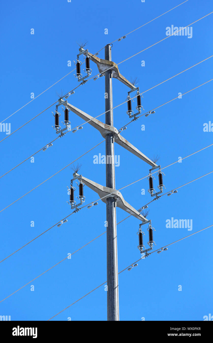 electricity pylon in Switzerland Stock Photo