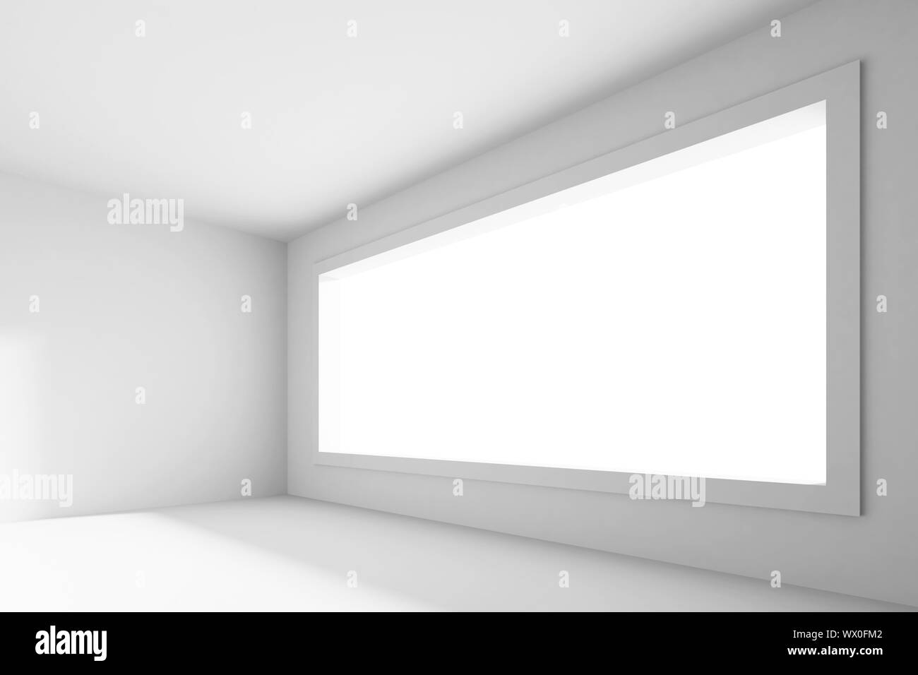 3d Illustration of White Abstract Empty Room Stock Photo - Alamy