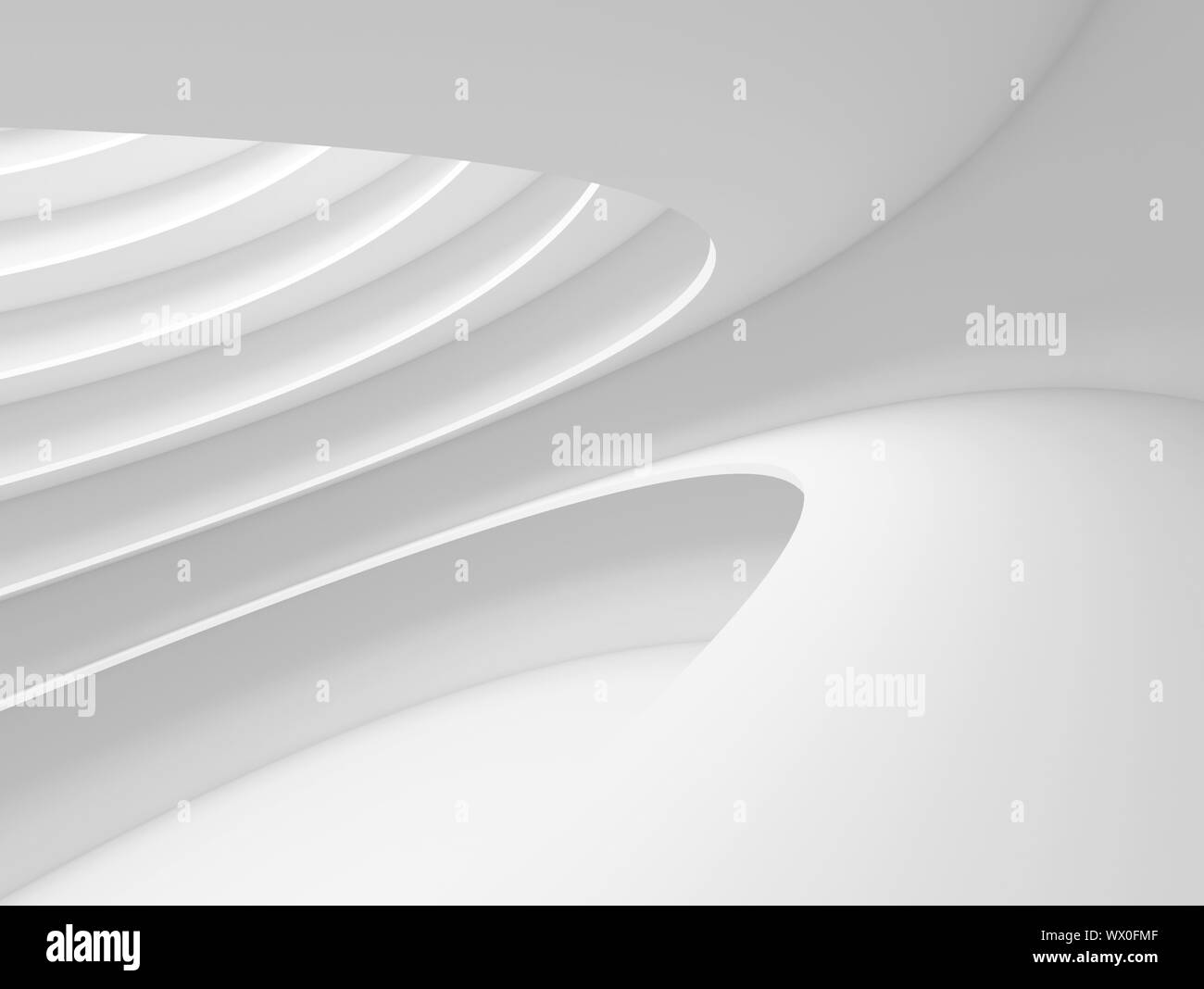 3d Illustration of White Futuristic Architecture Background Stock Photo ...