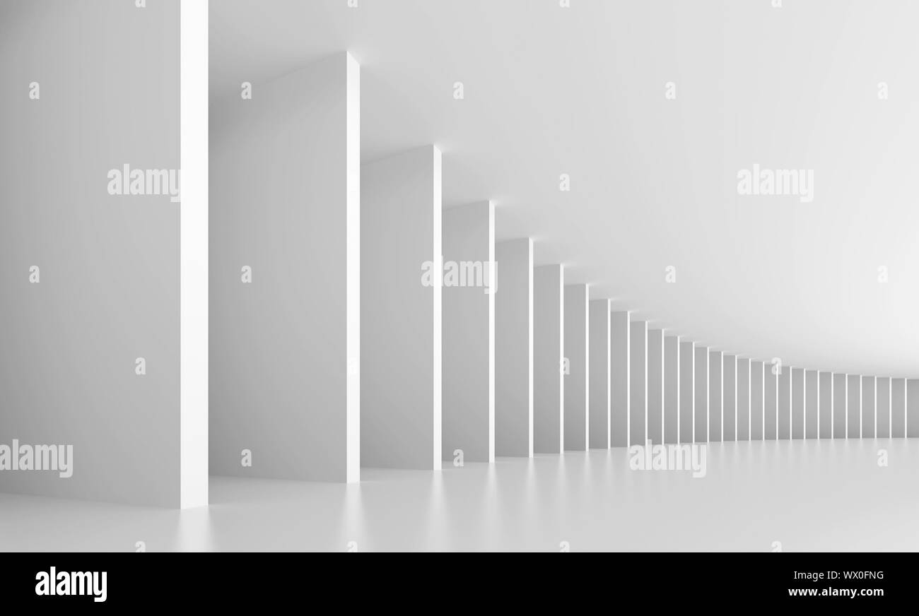 3d Illustration of White Abstract Interior Background Stock Photo - Alamy