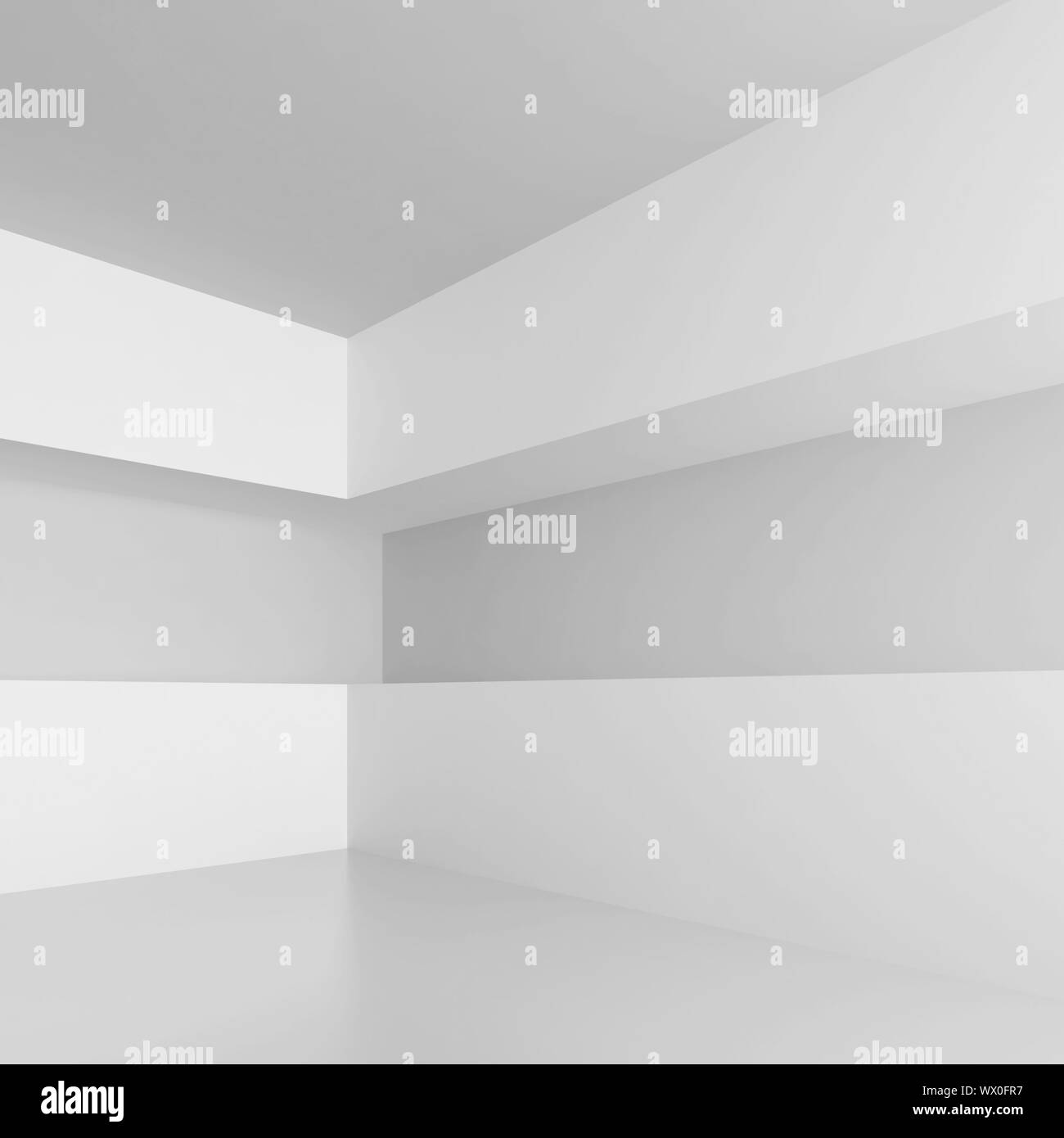 3d Illustration of White Abstract Interior Background Stock Photo - Alamy