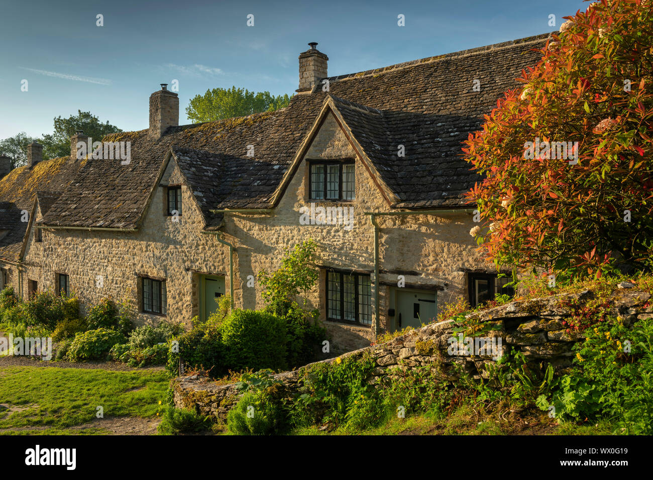 Idyllic cottages in Arlington Row in the pretty Cotswolds village of