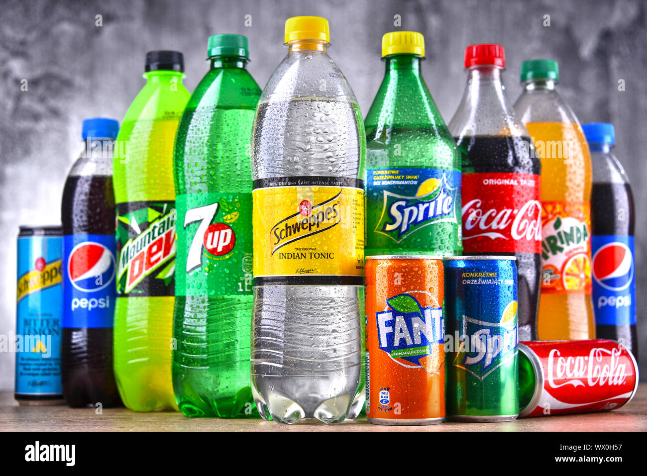 https://c8.alamy.com/comp/WX0H57/bottles-of-global-soft-drink-brands-including-products-of-coca-cola-company-and-pepsico-WX0H57.jpg