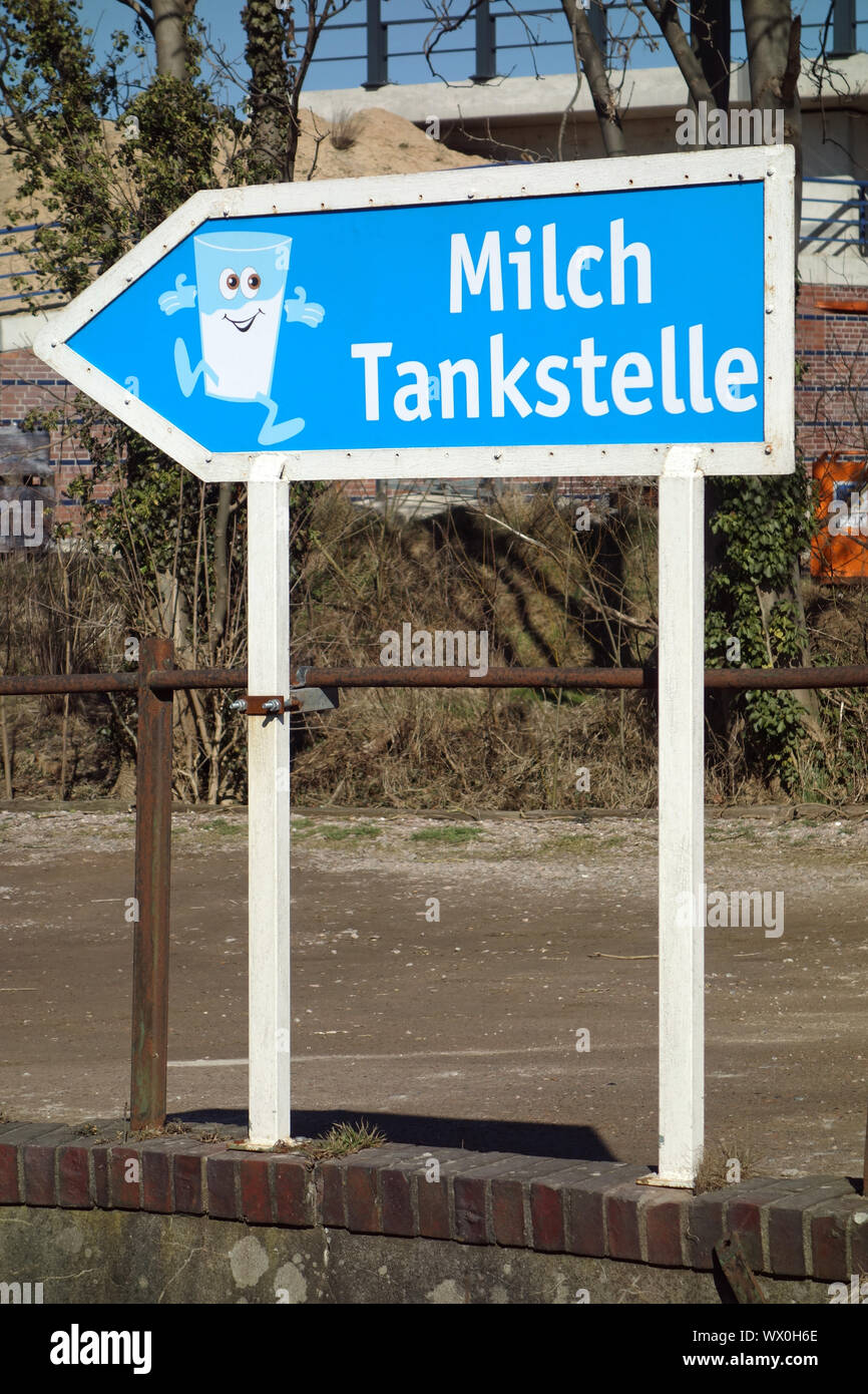 shield milk filling station Stock Photo