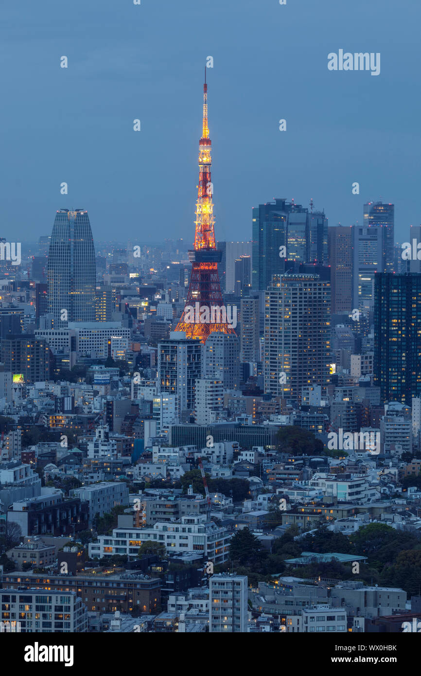 The Tokyo Tower in central Tokyo, Japan, Asia Stock Photo