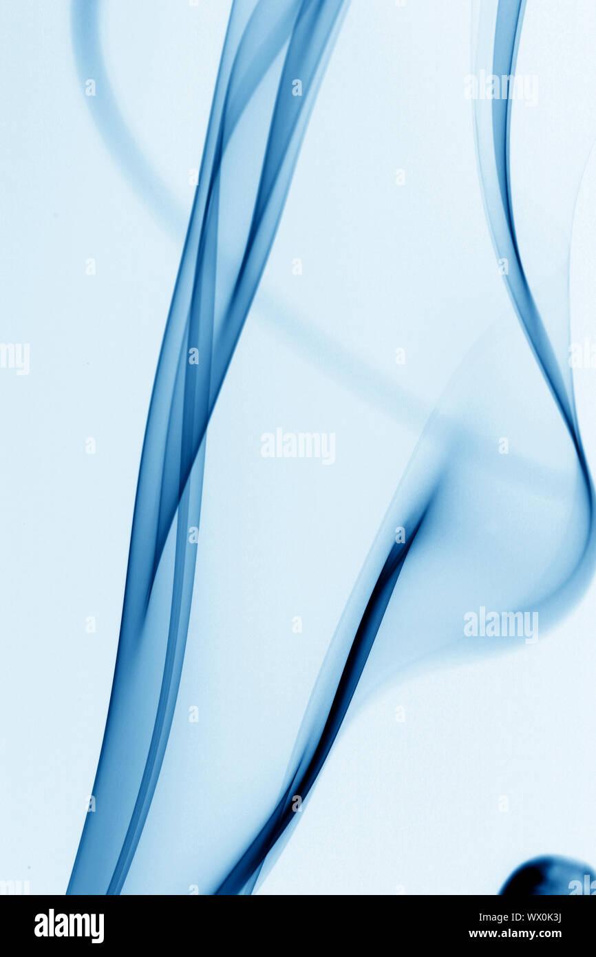 blue smoke on white background Stock Photo - Alamy