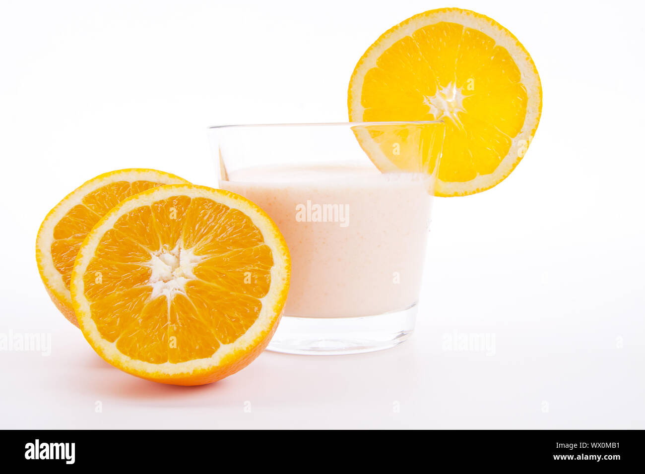 fresh tasty orange yoghurt shake dessert isolated Stock Photo Alamy