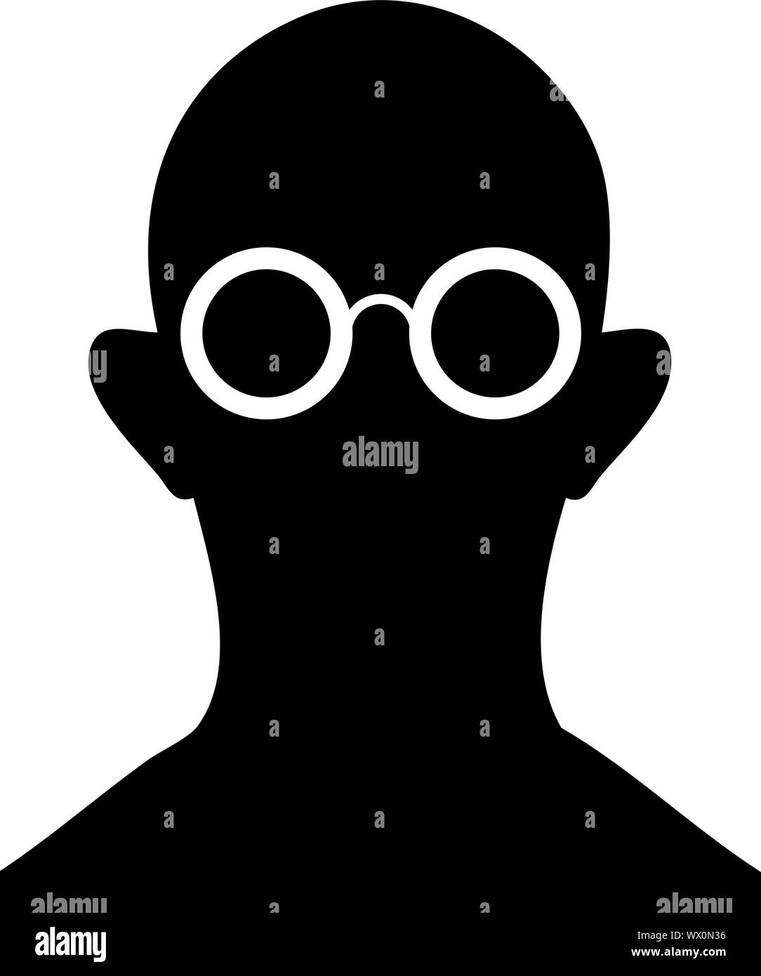 Silhouette of person with eyeglasses - vector Stock Vector