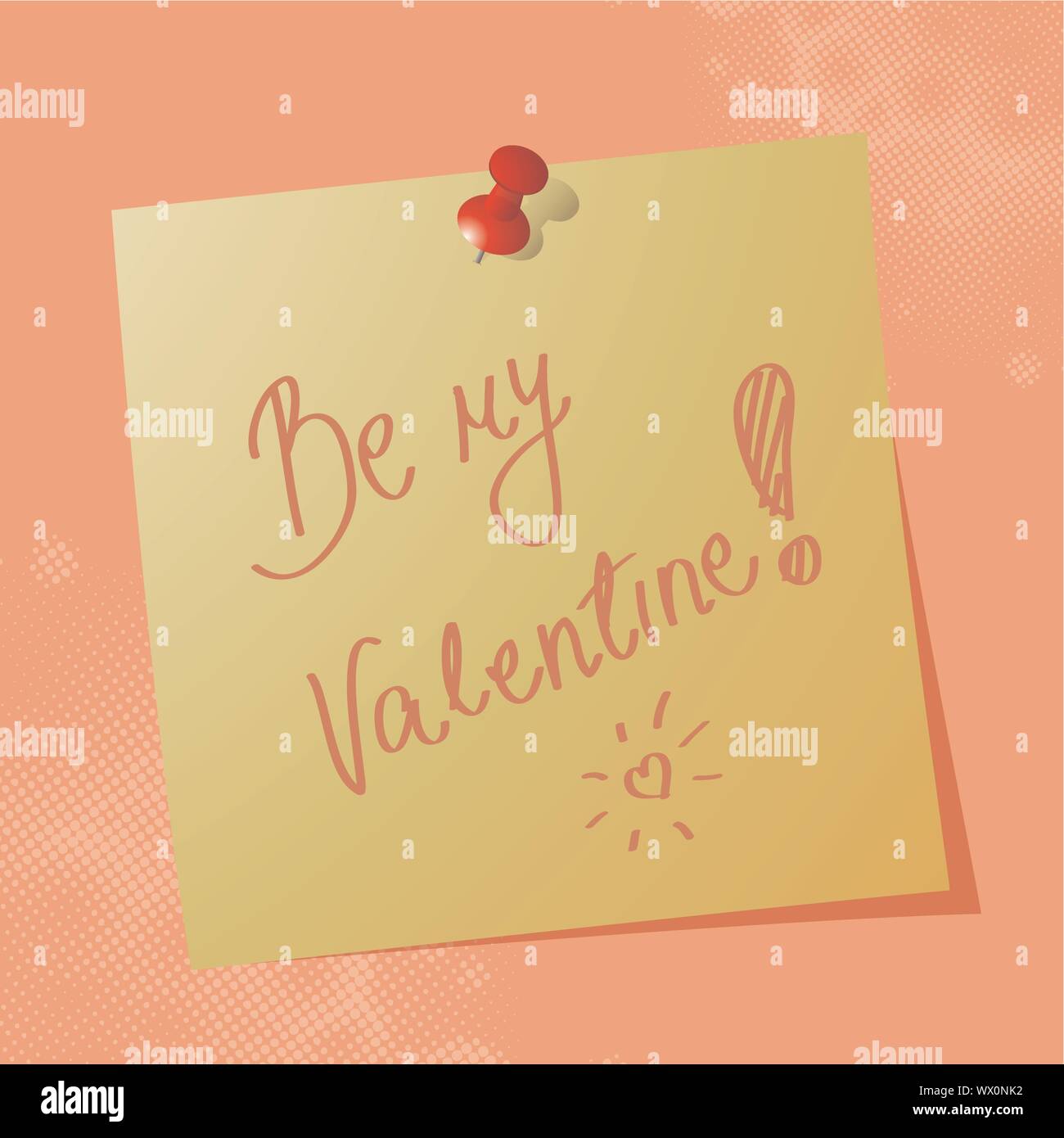 'Be my valentine' handwritten message Stock Vector