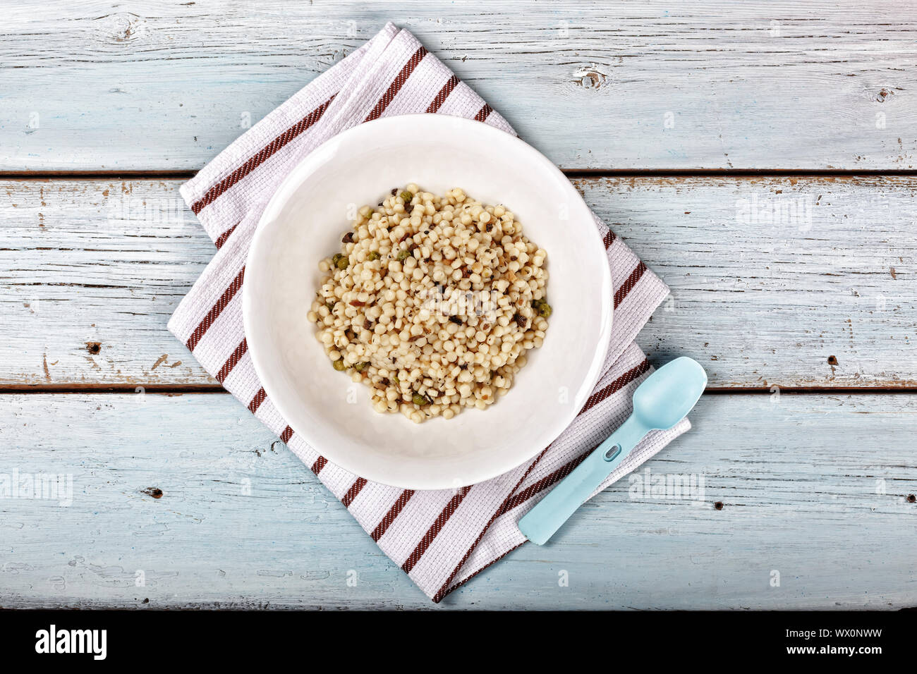 food, healthy, porridge, wheat, barley, dinner, Various cereals trendy lunch. top view. copy space Stock Photo