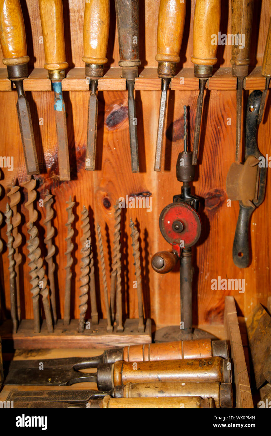 old woodworking tool Stock Photo