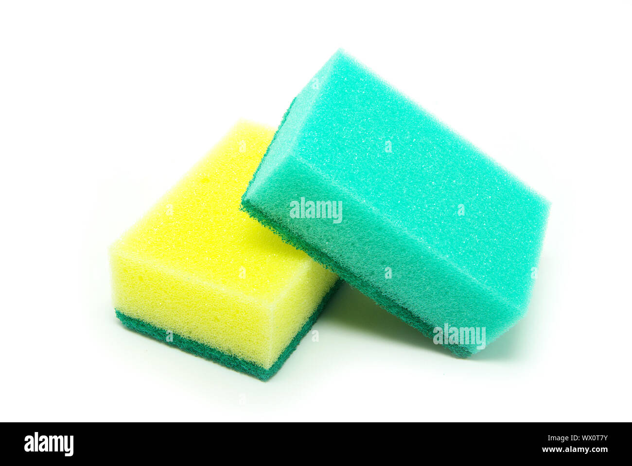 kitchen sponges isolated on a white background Stock Photo - Alamy