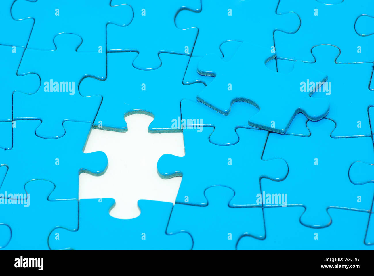 blue puzzles for background. business concept Stock Photo