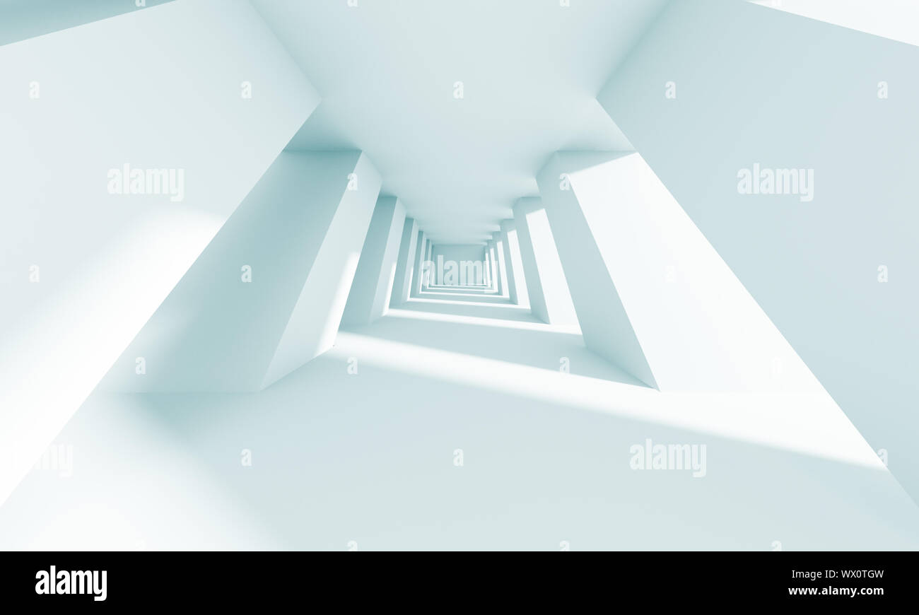 3d Illustration of Blue Futuristic Architecture Background Stock Photo ...
