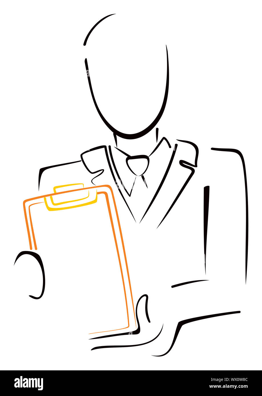 Man with menu Stock Photo