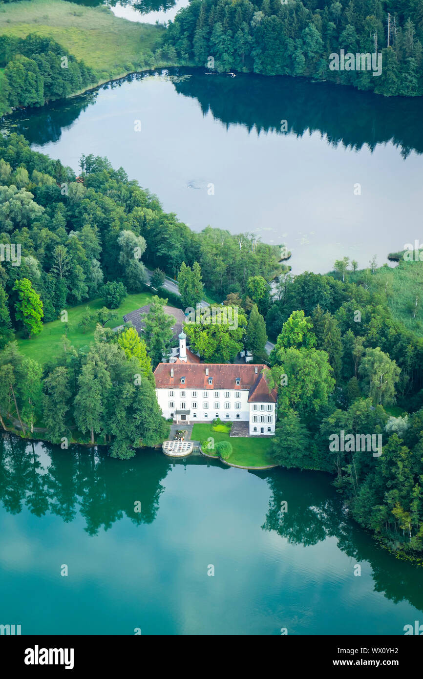 Aerial flight over small pond hi-res stock photography and images - Alamy
