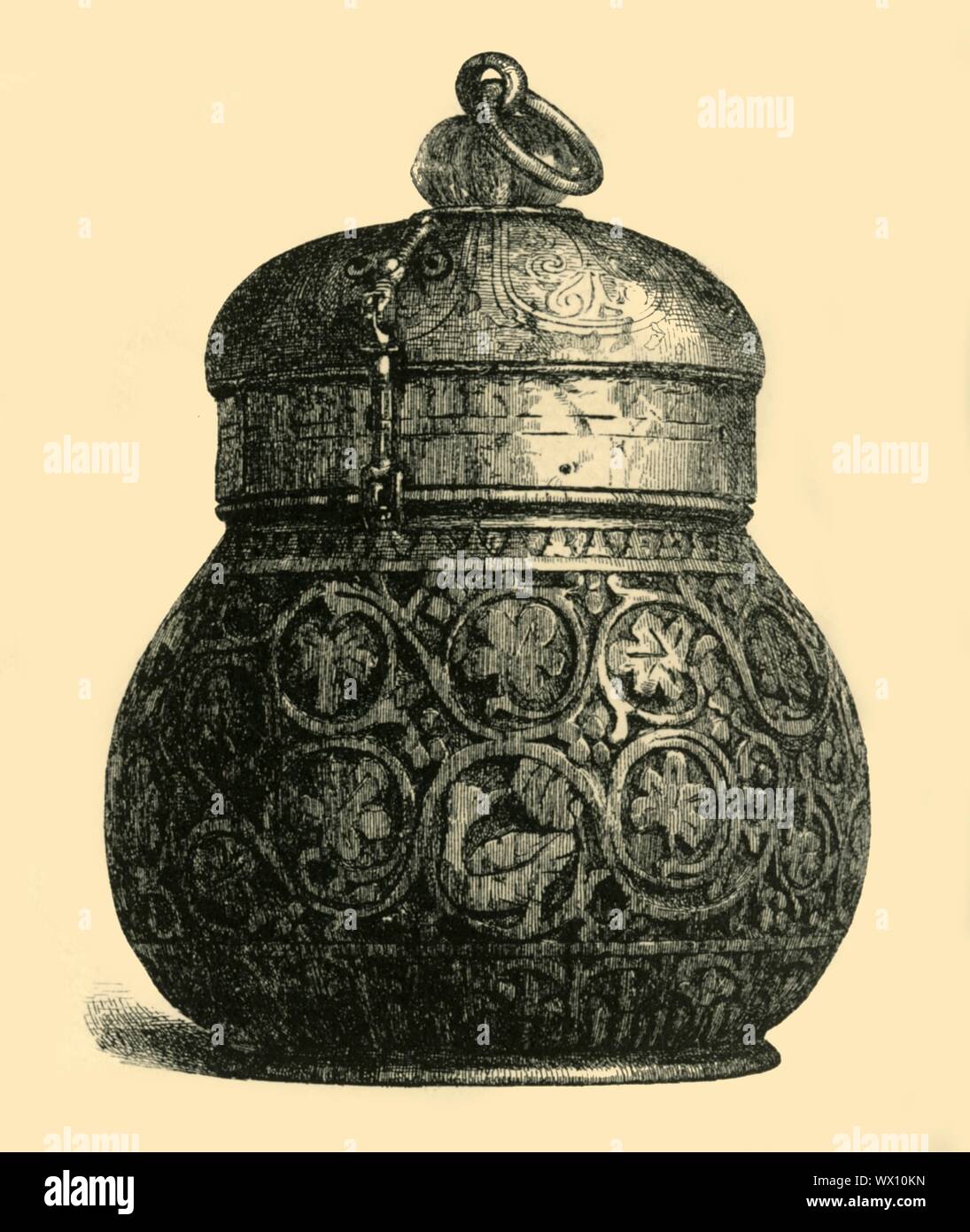 Ivory Box 750 850 Ad 11 Etching Of A Container Carved From A Single Piece Of Ivory In The 8th Or 9th Century Possibly In Egypt Or Syria The Body Of This