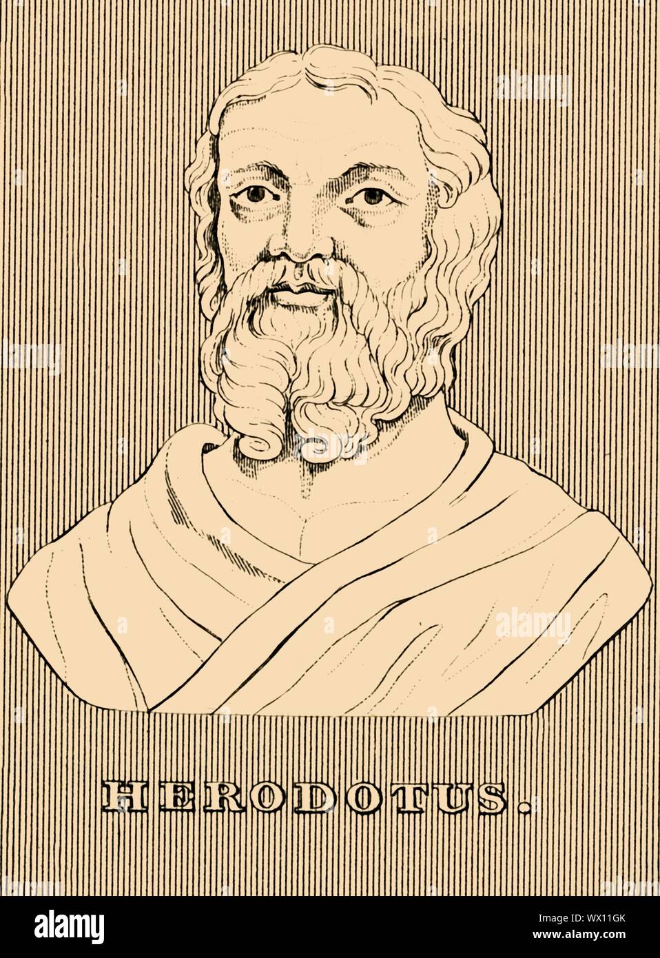 'Herodotus', (c484-c425 BC), 1830. Herodotus (c484-c425 BC) ancient ...