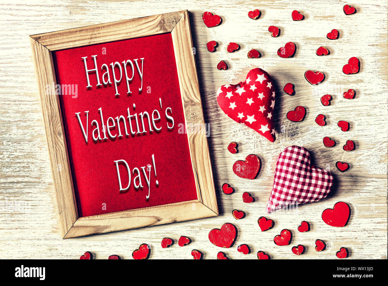 Valentine's day, heart, red heart, white, wooden, background ...