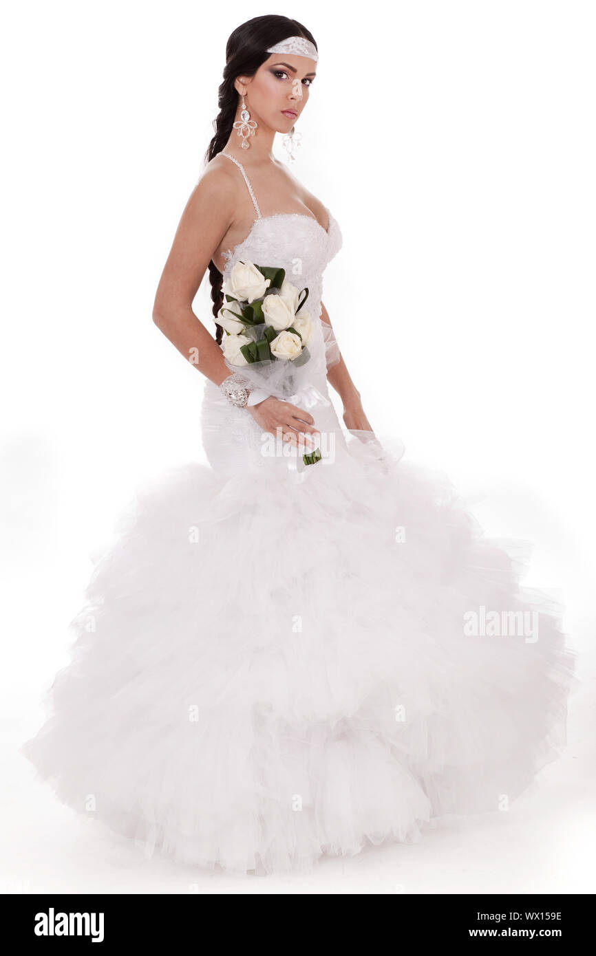 H.X Girls Classic White Wedding Dress Gloves White