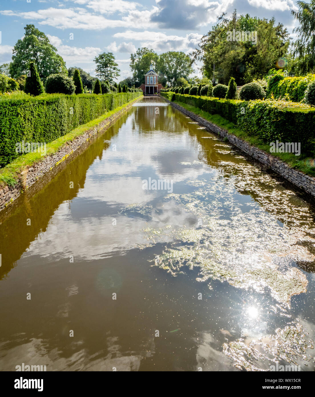 Canal water feature at Wesbury Court Garden a 17th century Dutch style
