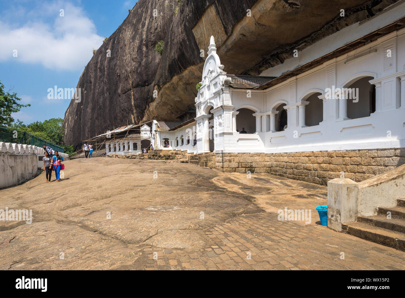 Dambulla is a major attraction with the best preserved cave temple complex of Sri Lank Stock Photo