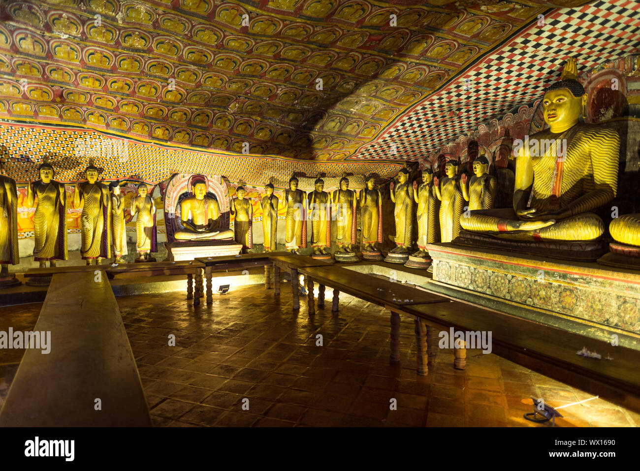 The Dambulla cave temple is the largest and best-preserved cave temple complex in Sri Lanka Stock Photo