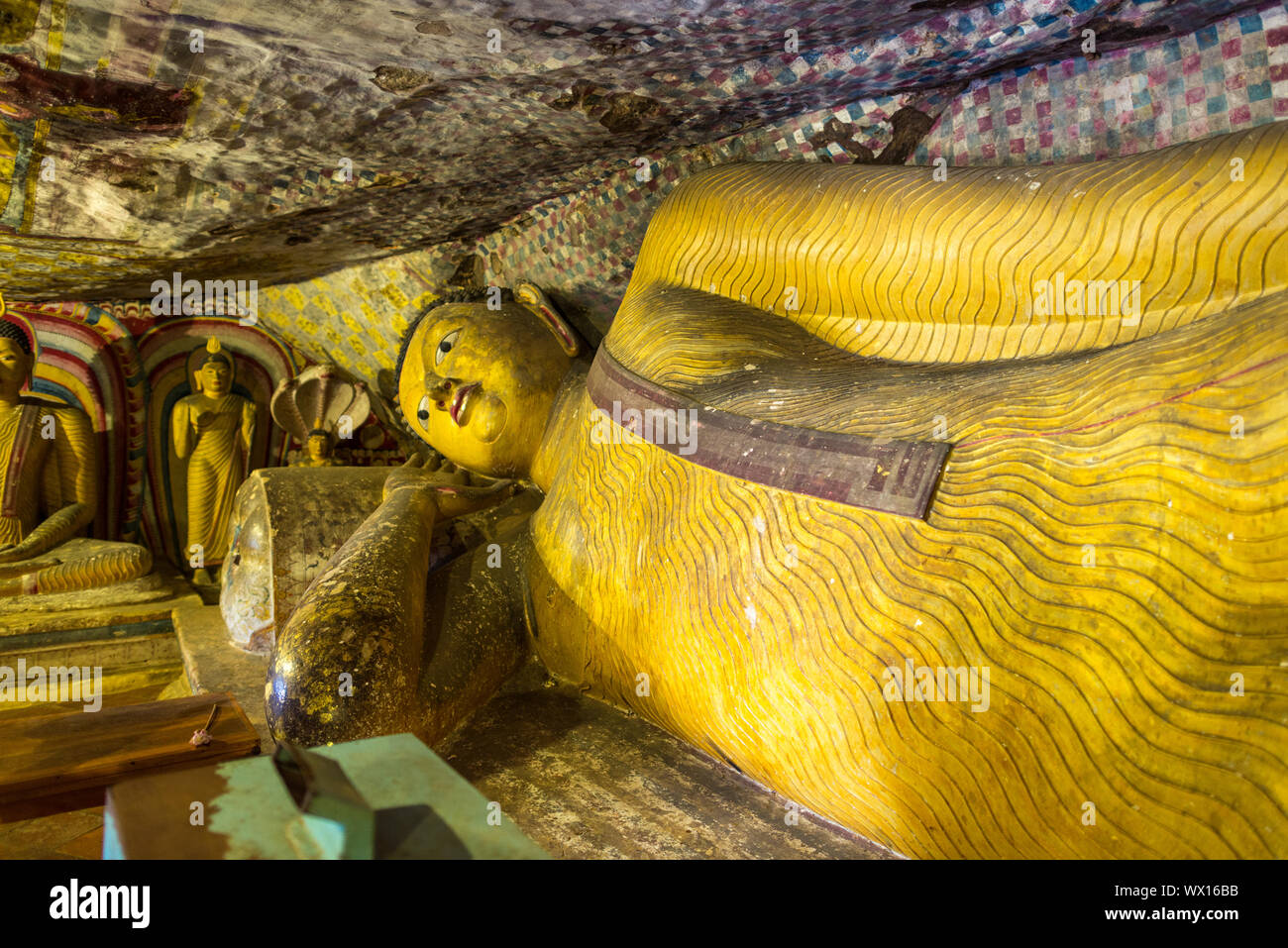 The Dambulla cave temple is the largest and best-preserved cave temple complex in Sri Lanka Stock Photo