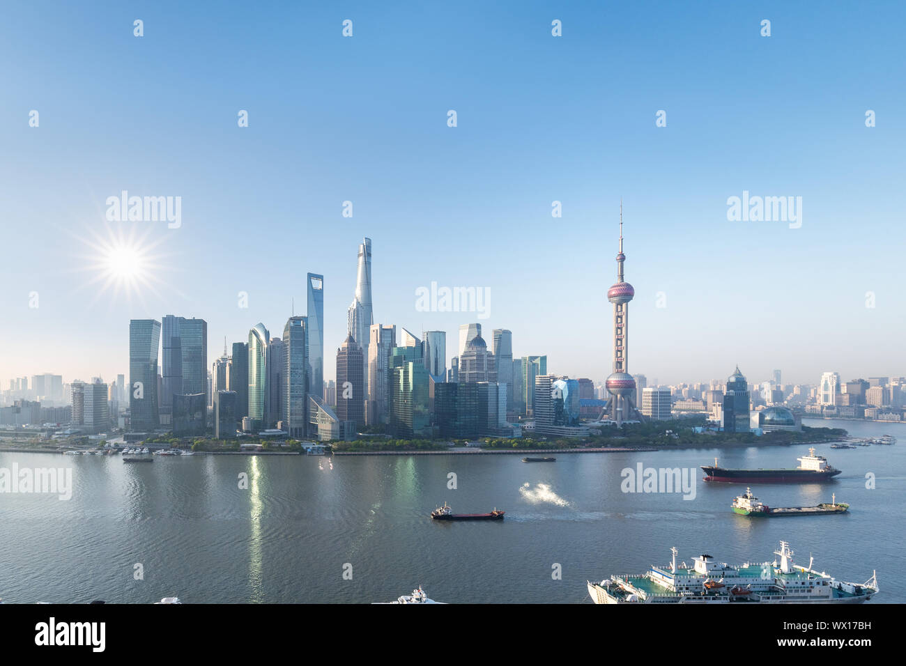 shanghai pudong skyline in morning Stock Photo - Alamy