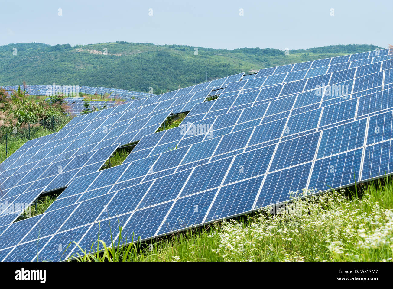 solar energy closeup on mountain Stock Photo