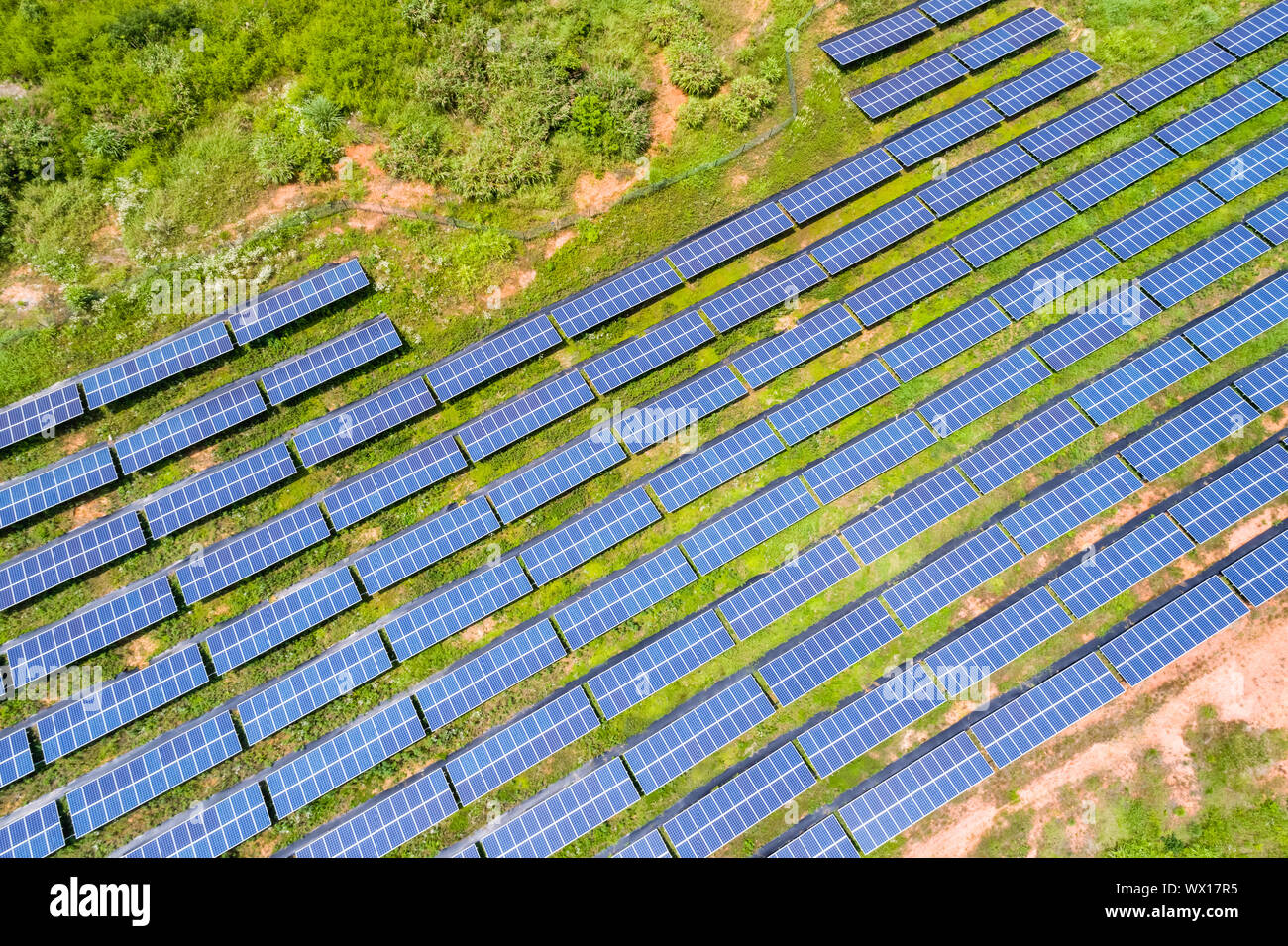 photovoltaic panels on hillside Stock Photo