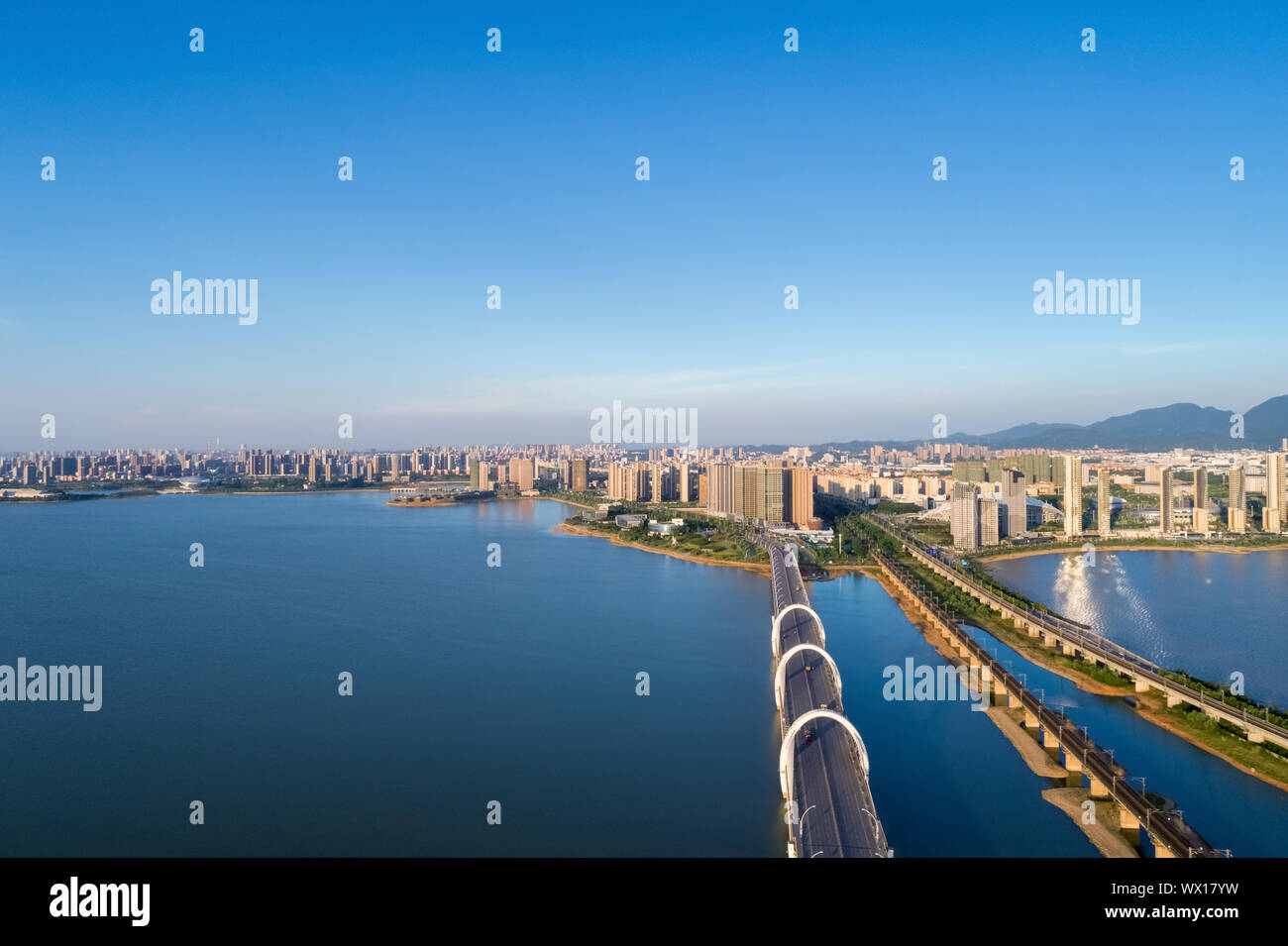 aerial view of  jiujiang cityscape Stock Photo