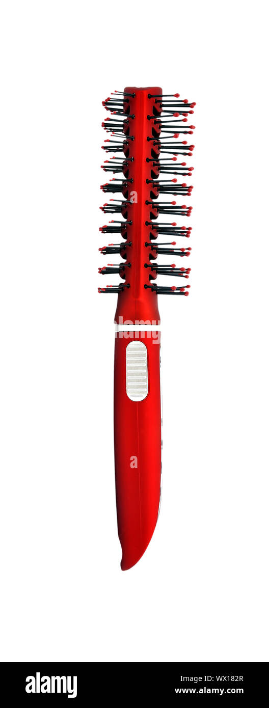 red comb for hair on a white background Stock Photo - Alamy