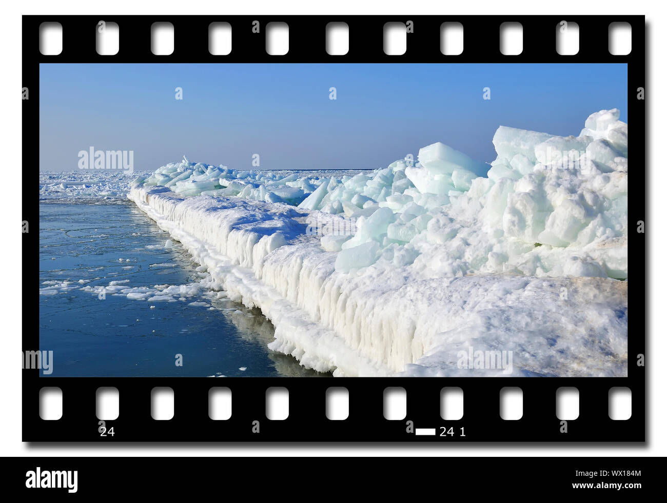 frames of film ice landscape Stock Photo