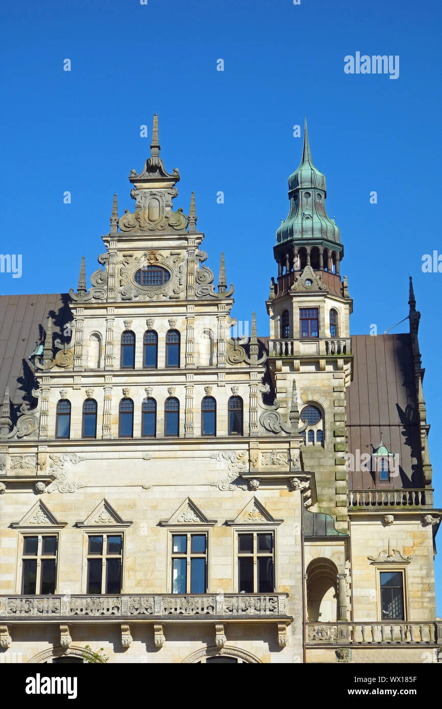 Old Bank Building at the Domshof in Bremen Stock Photo