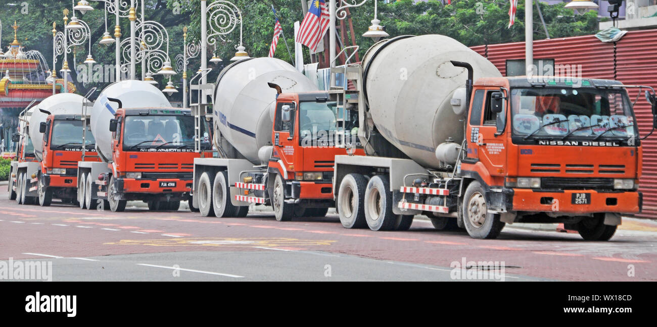 concrete mixer trucks, Kuala Lumpur, Malaysia Stock Photo Alamy