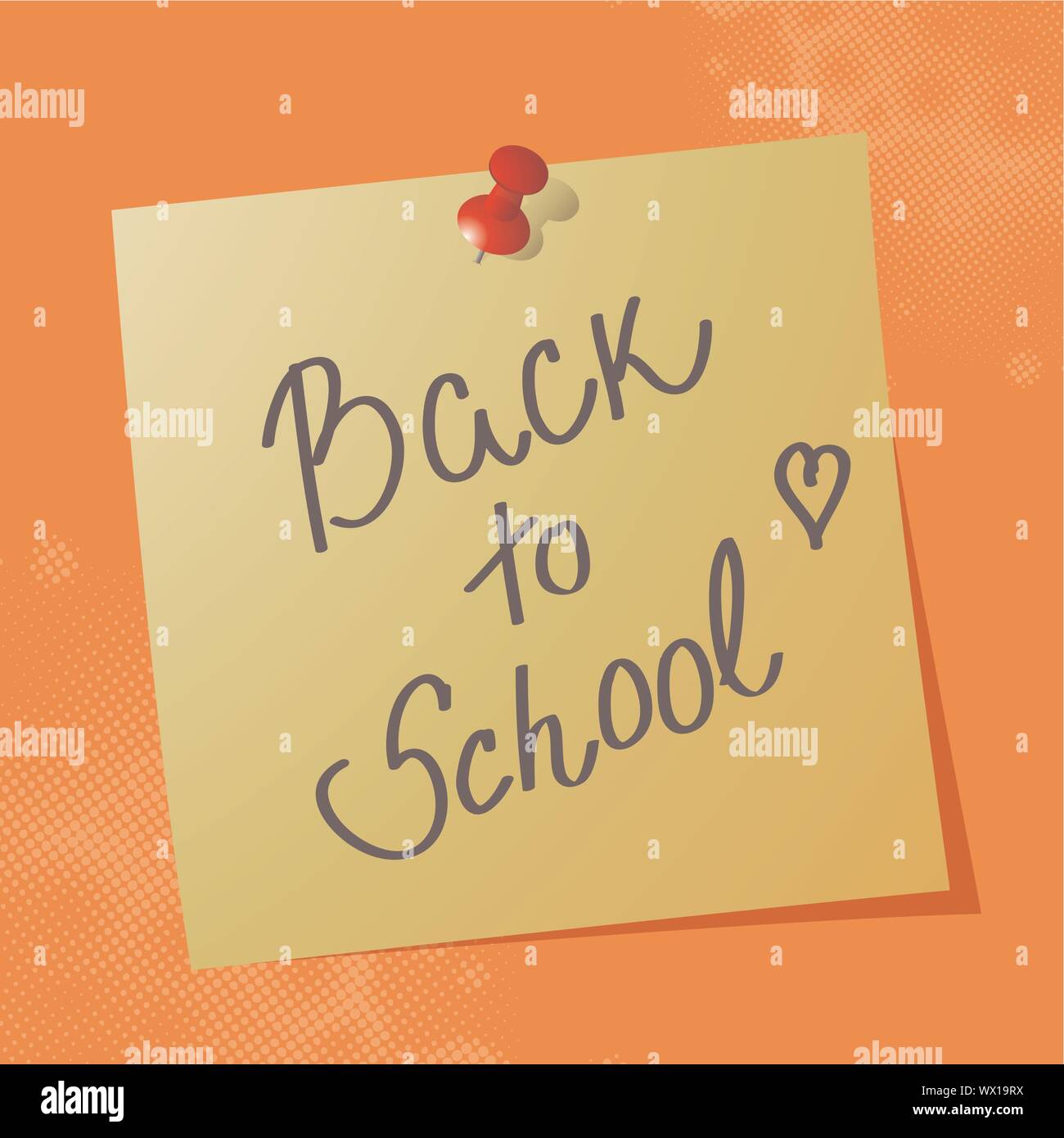 'Back to School' handwritten message Stock Vector